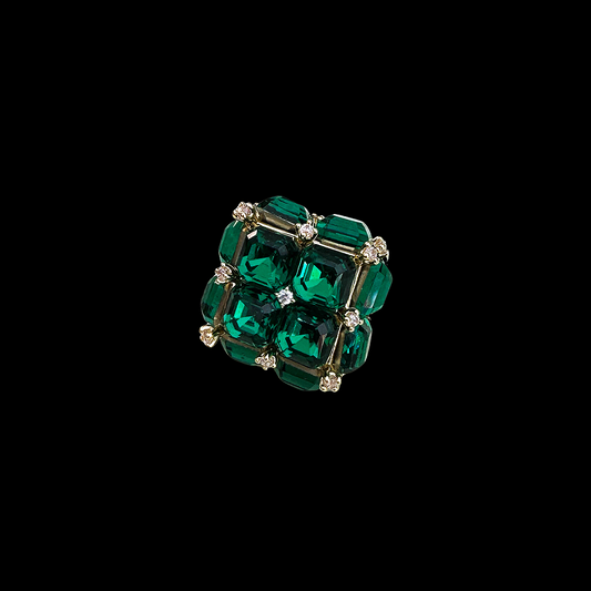 AVELIA Men's Emerald Geo-Design Brooch