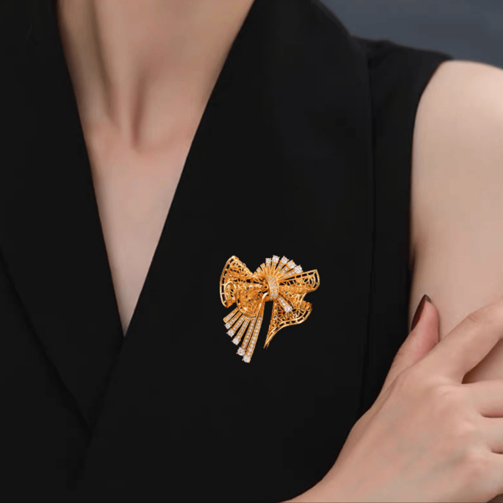 AVELIA Art Deco Bow Brooch