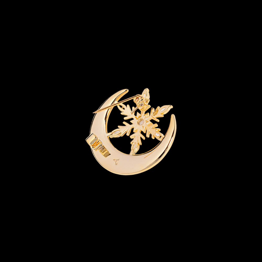 AVELIA Blue Crescent Moon Brooch