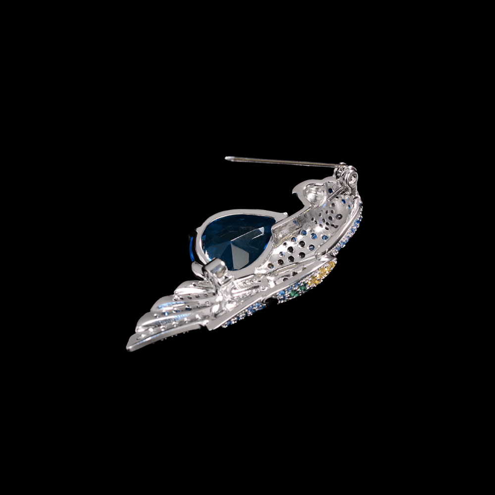 AVELIA Blue Crystal Parrot Brooch