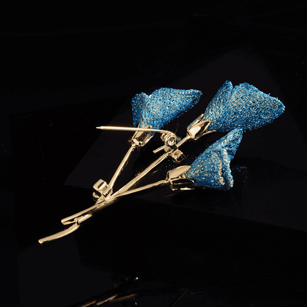 AVELIA Crystal Fabric Flower Brooch