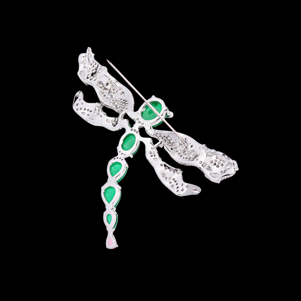 AVELIA Emerald Dragonfly Brooch