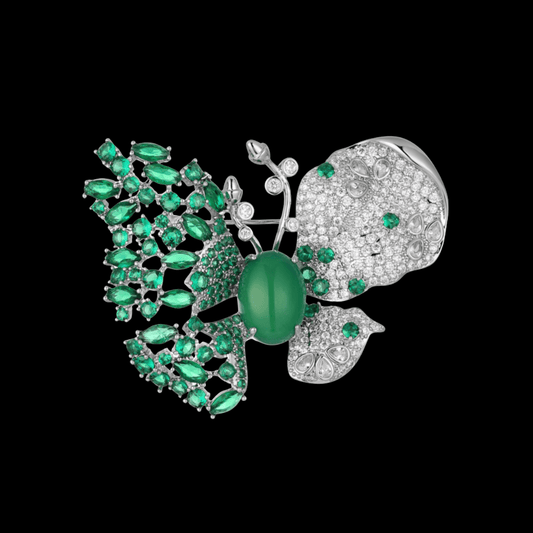 AVELIA Emerald Green Butterfly Brooch