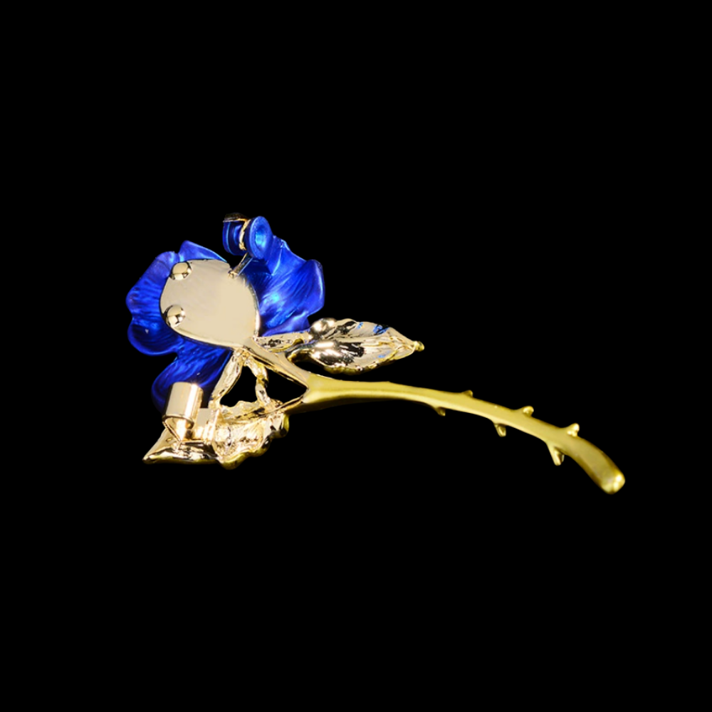 AVELIA Enamel Blue Rose Brooch