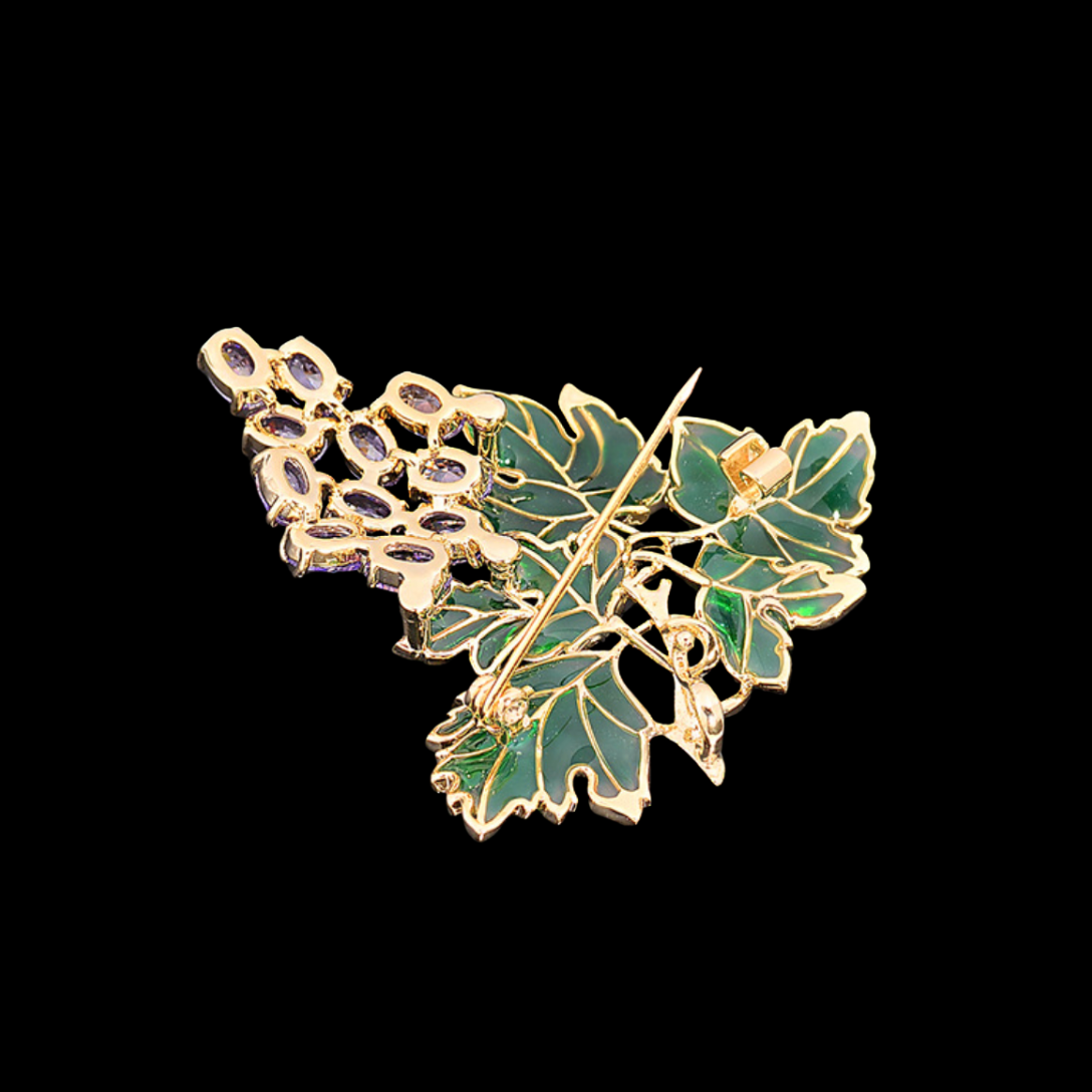 AVELIA Enamel Grape Vine Brooch