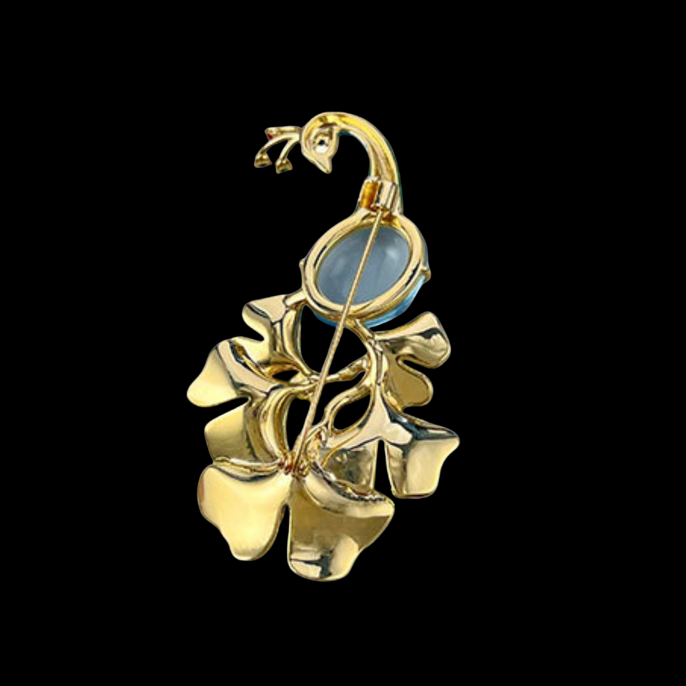 AVELIA Enamel Peacock Brooch