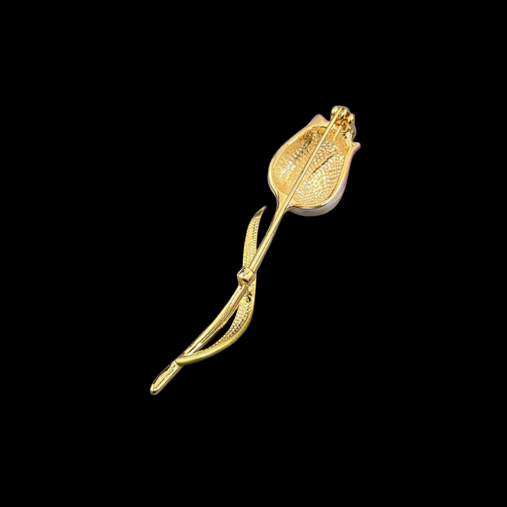 AVELIA Enamel Pink Rose Brooch