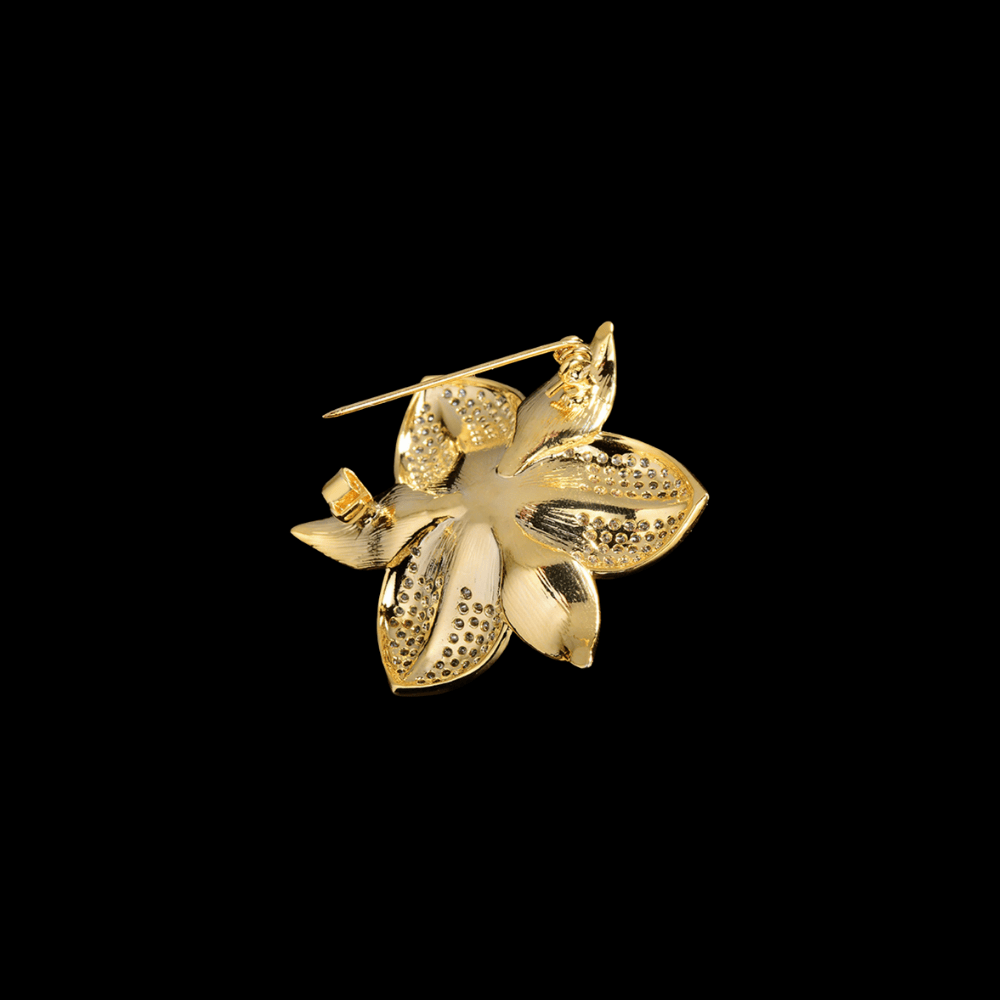AVELIA Gold Crystal Gardenia Brooch