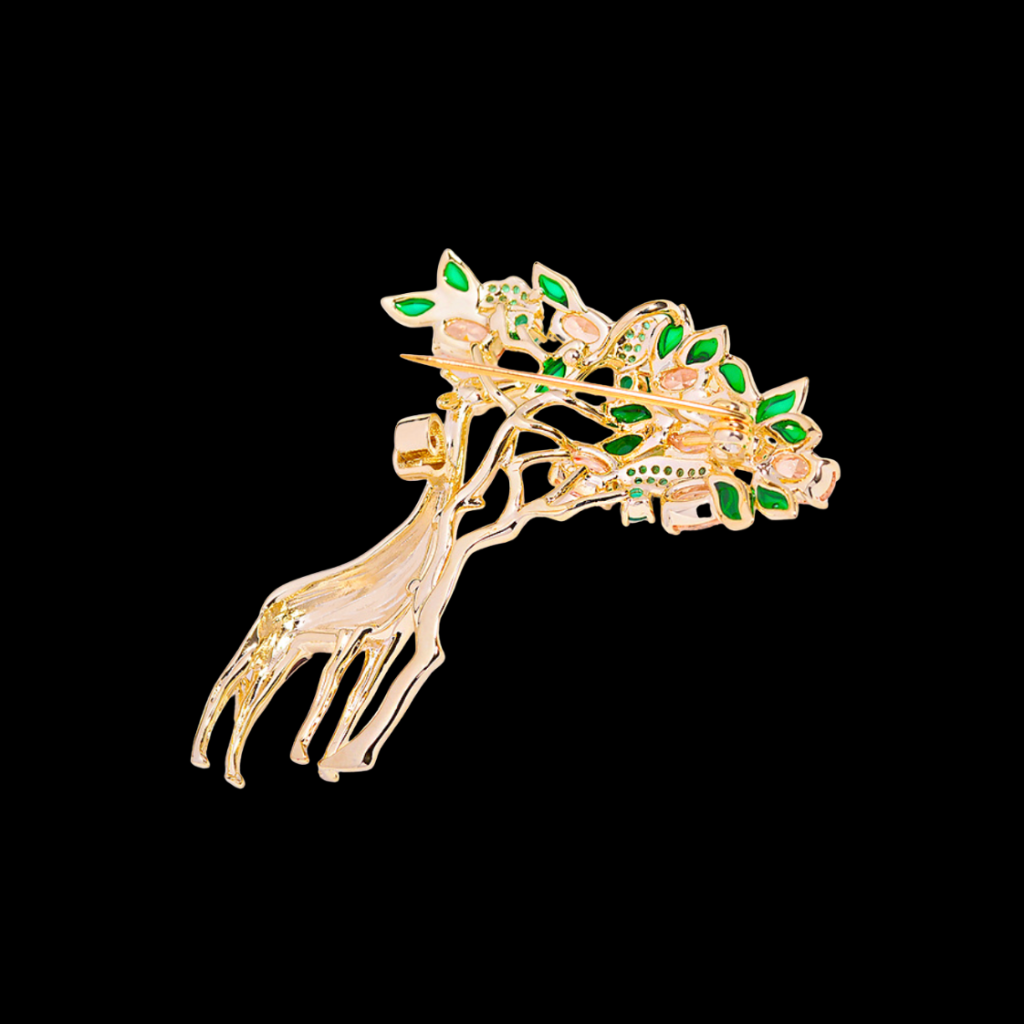 AVELIA Gold Enamel Giraffe Brooch