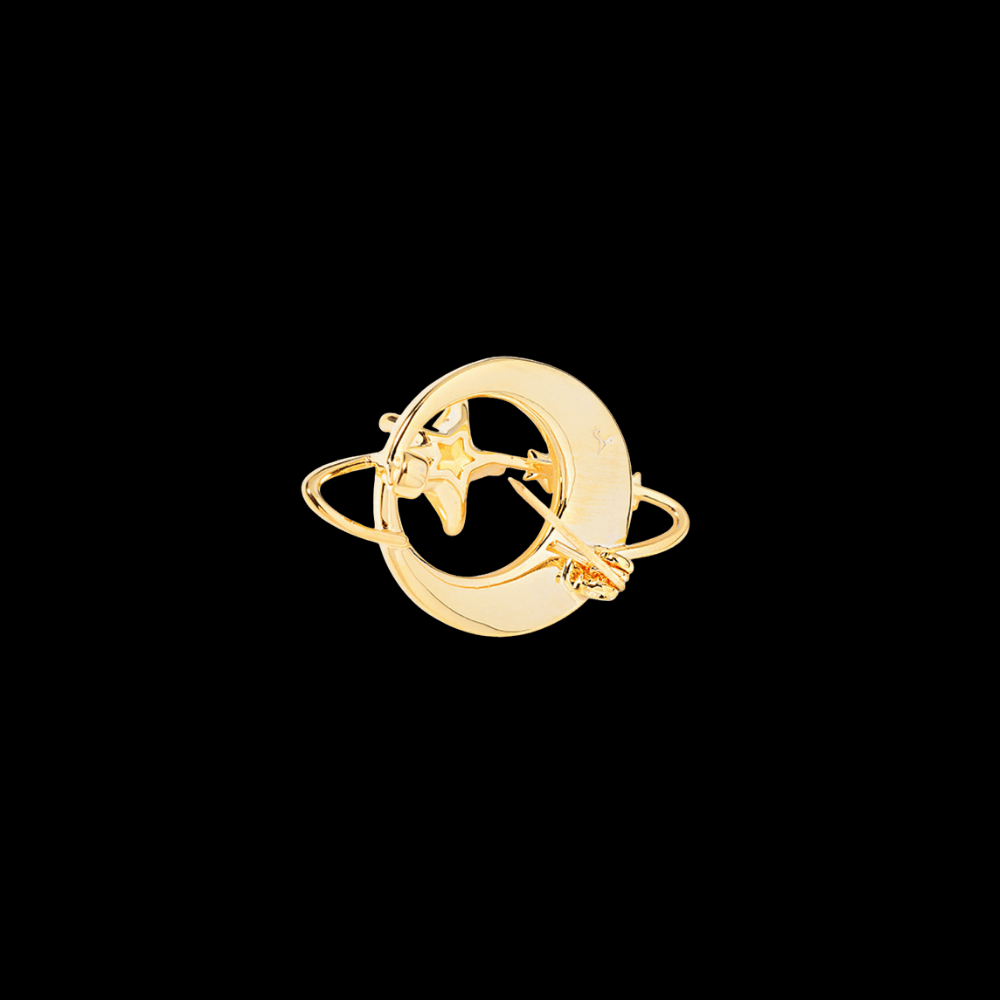 AVELIA Gold Moon and Star Brooch