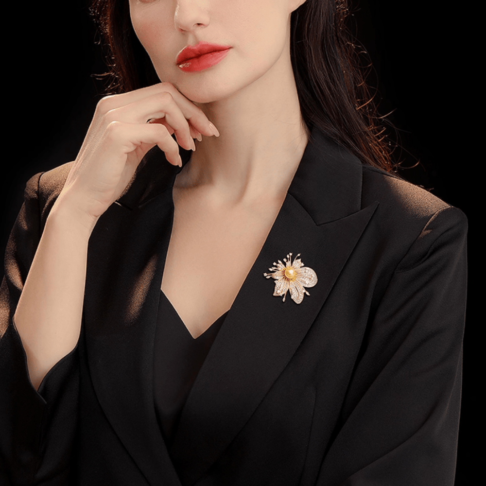 AVELIA Gold Orchid Brooch