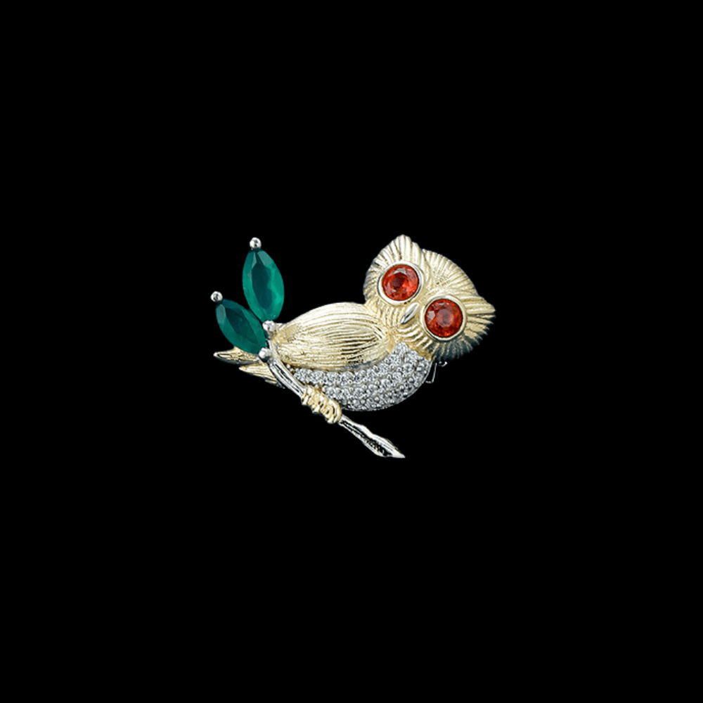 AVELIA Vintage Gold Owl Brooch