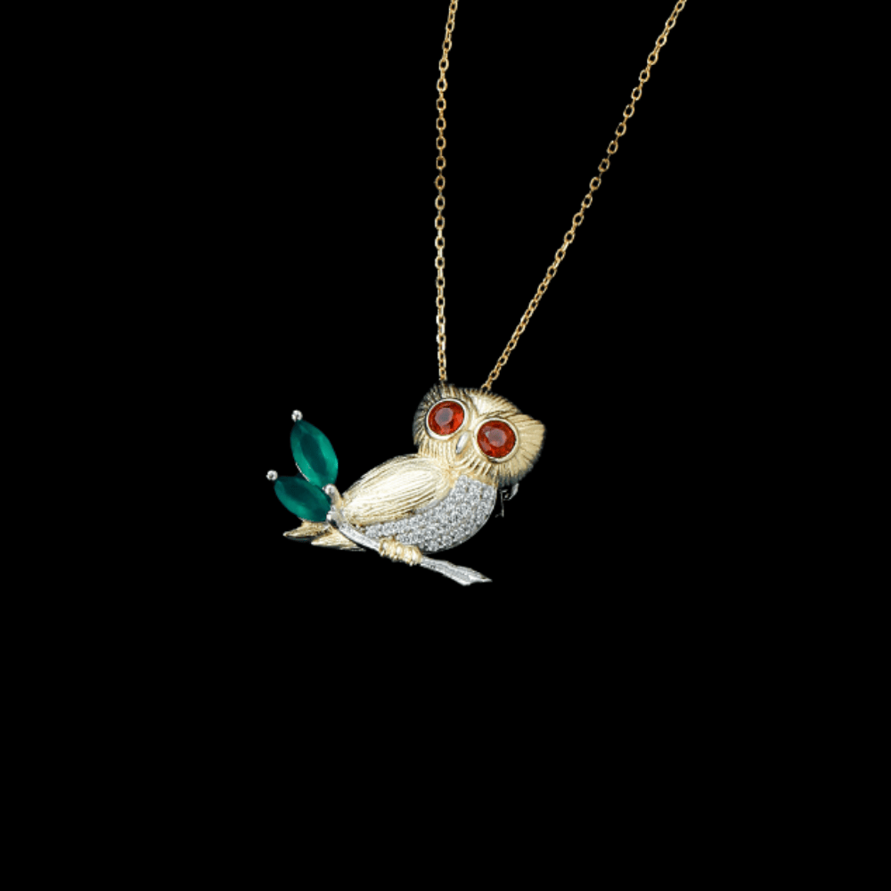 AVELIA Vintage Gold Owl Brooch