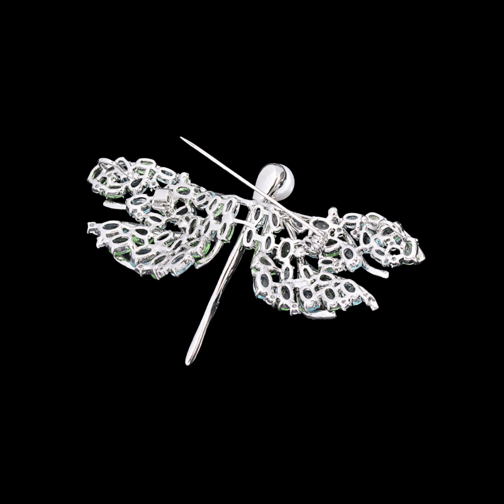 AVELIA Green Crystal Dragonfly Brooch