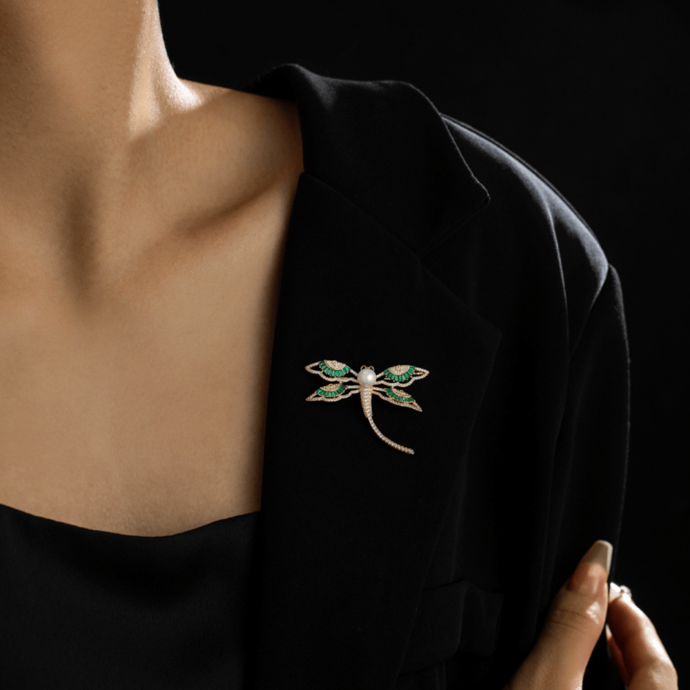 AVELIA Green Dragonfly Brooch