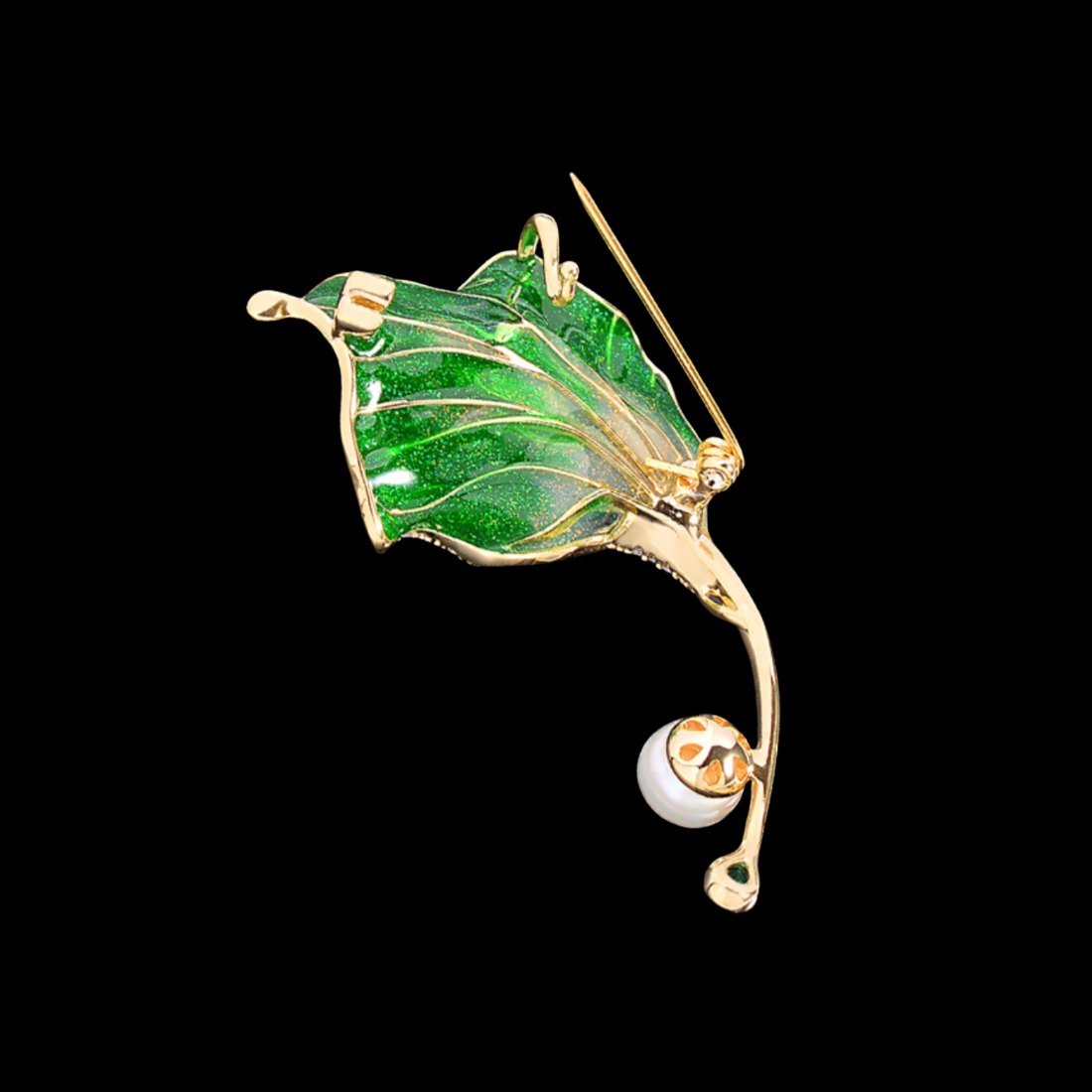 AVELIA Green Enamel Calla Lily Brooch