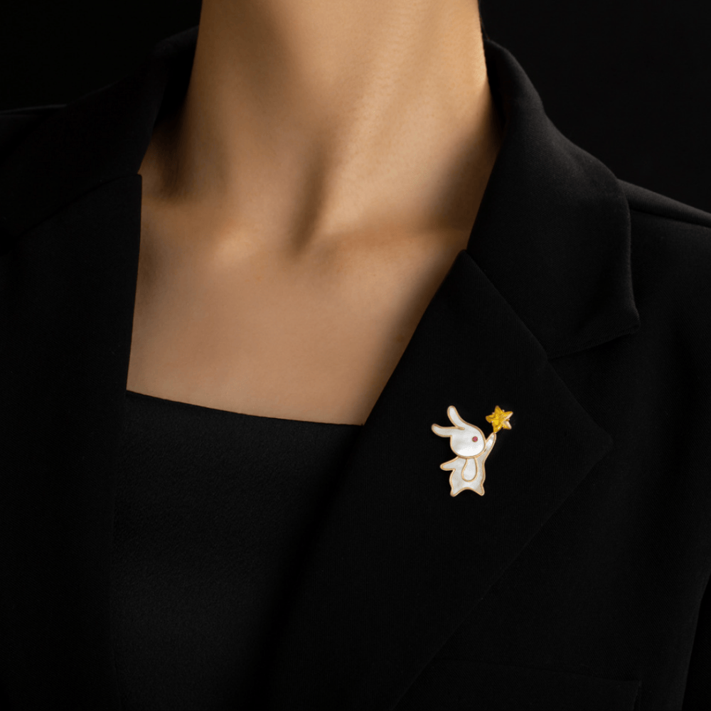 AVELIA Mother of Pearl Rabbit Brooch