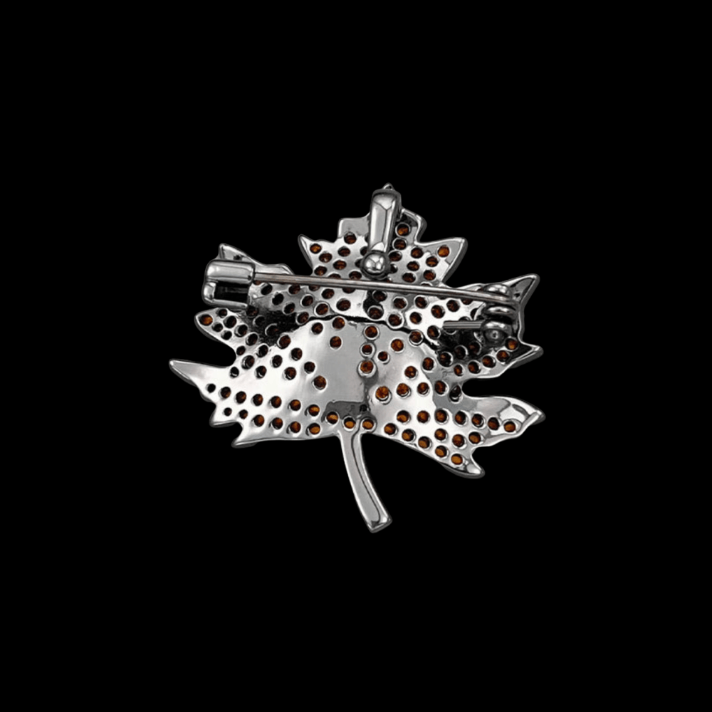 AVELIA Orange Crystal Maple Leaf Brooch