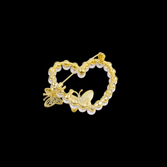 AVELIA Pearl Heart Brooch