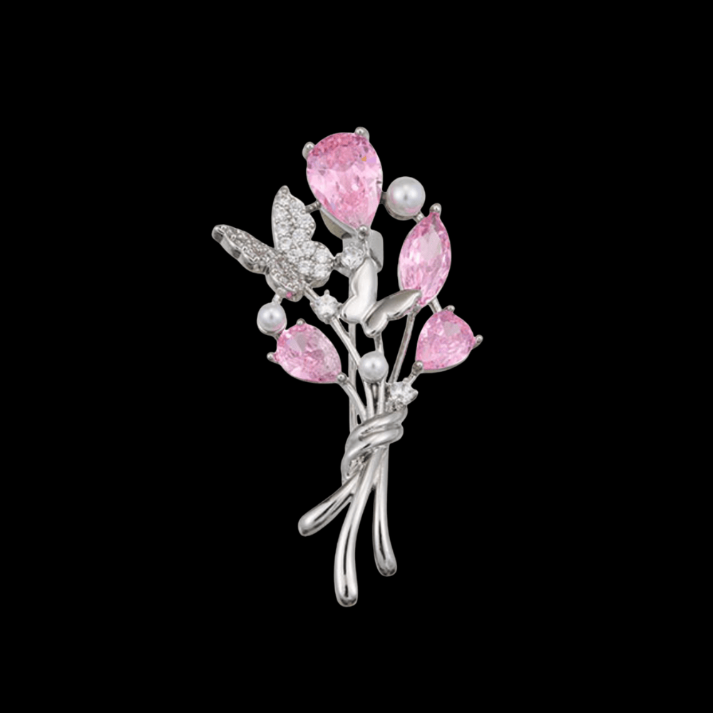 AVELIA Pink Crystal Bouquet Brooch