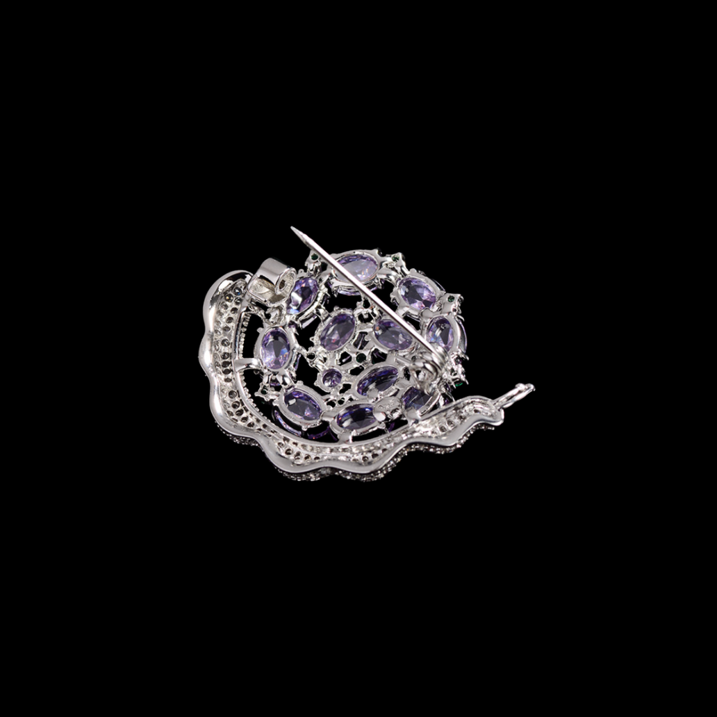AVELIA Purple Crystal Snail Brooch
