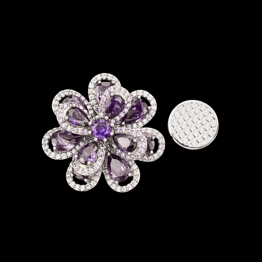 AVELIA Purple Flower Magnetic Brooch