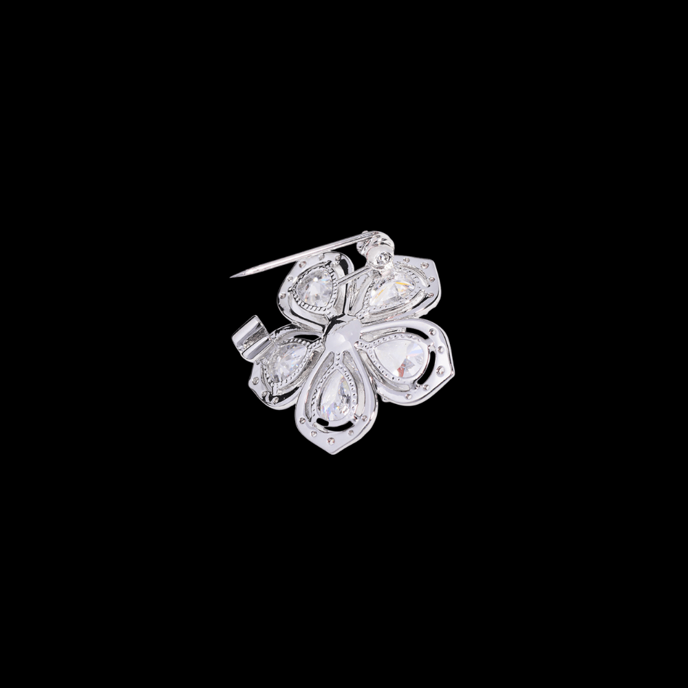 AVELIA Silver Crystal Cherry Blossom Brooch