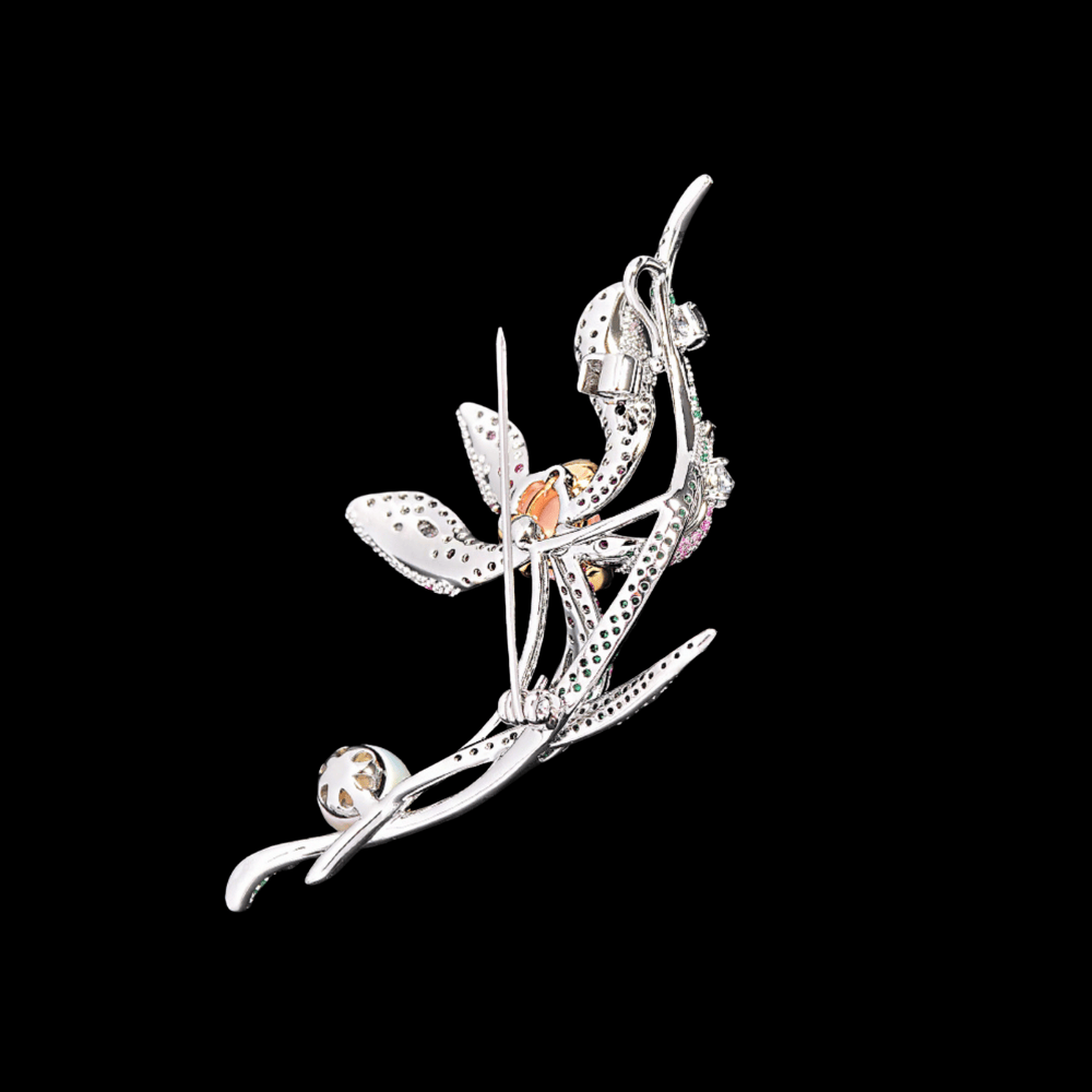 AVELIA Silver Orchid Brooch
