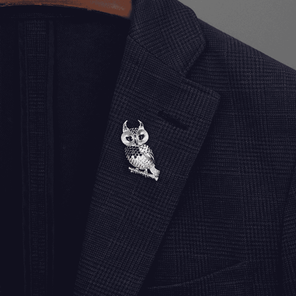 AVELIA Silver Owl Brooch