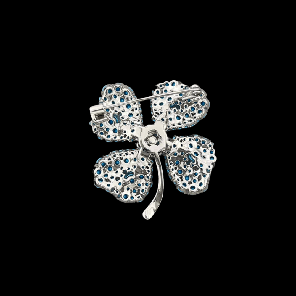 AVELIA Turquoise Pearl Four Leaf Clover Brooch