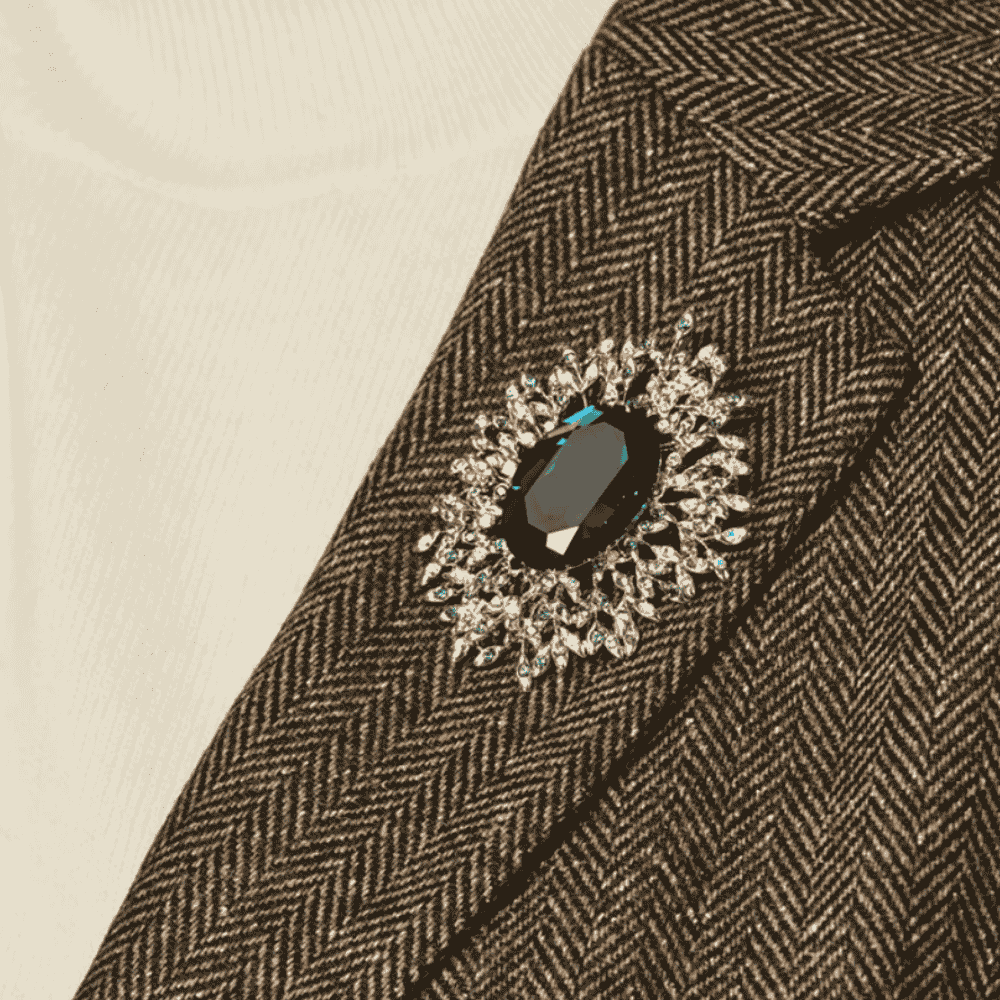 AVELIA Vintage Blue Crystal Brooch