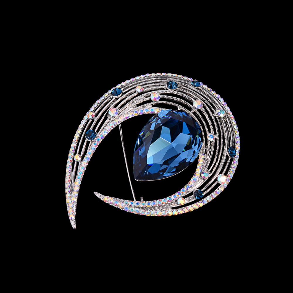 AVELIA Vintage Blue Rhinestone Brooch