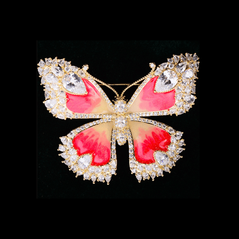 AVELIA Vintage Enamel Butterfly Brooch