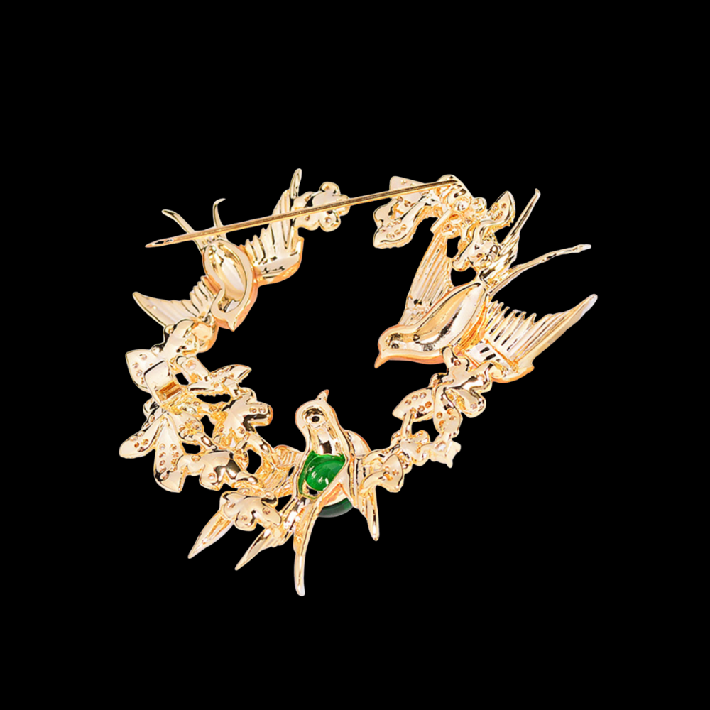 AVELIA Vintage Enamel Swallow Brooch