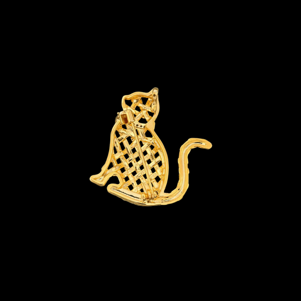 AVELIA Vintage Gold Cat Brooch