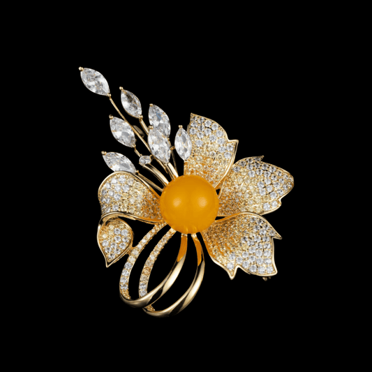 AVELIA Vintage Yellow Flower Brooch