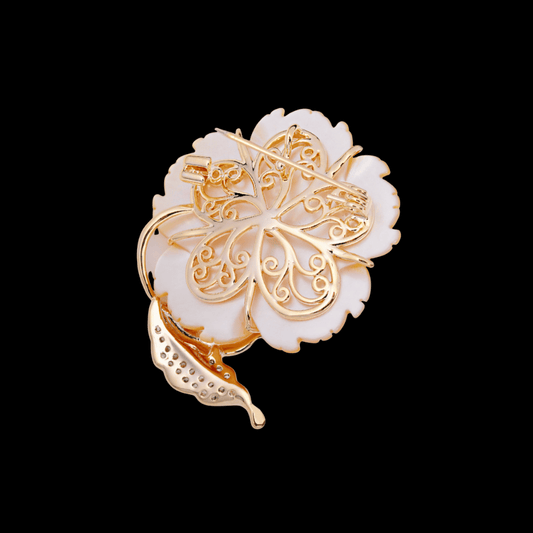 AVELIA White Camellia Brooch