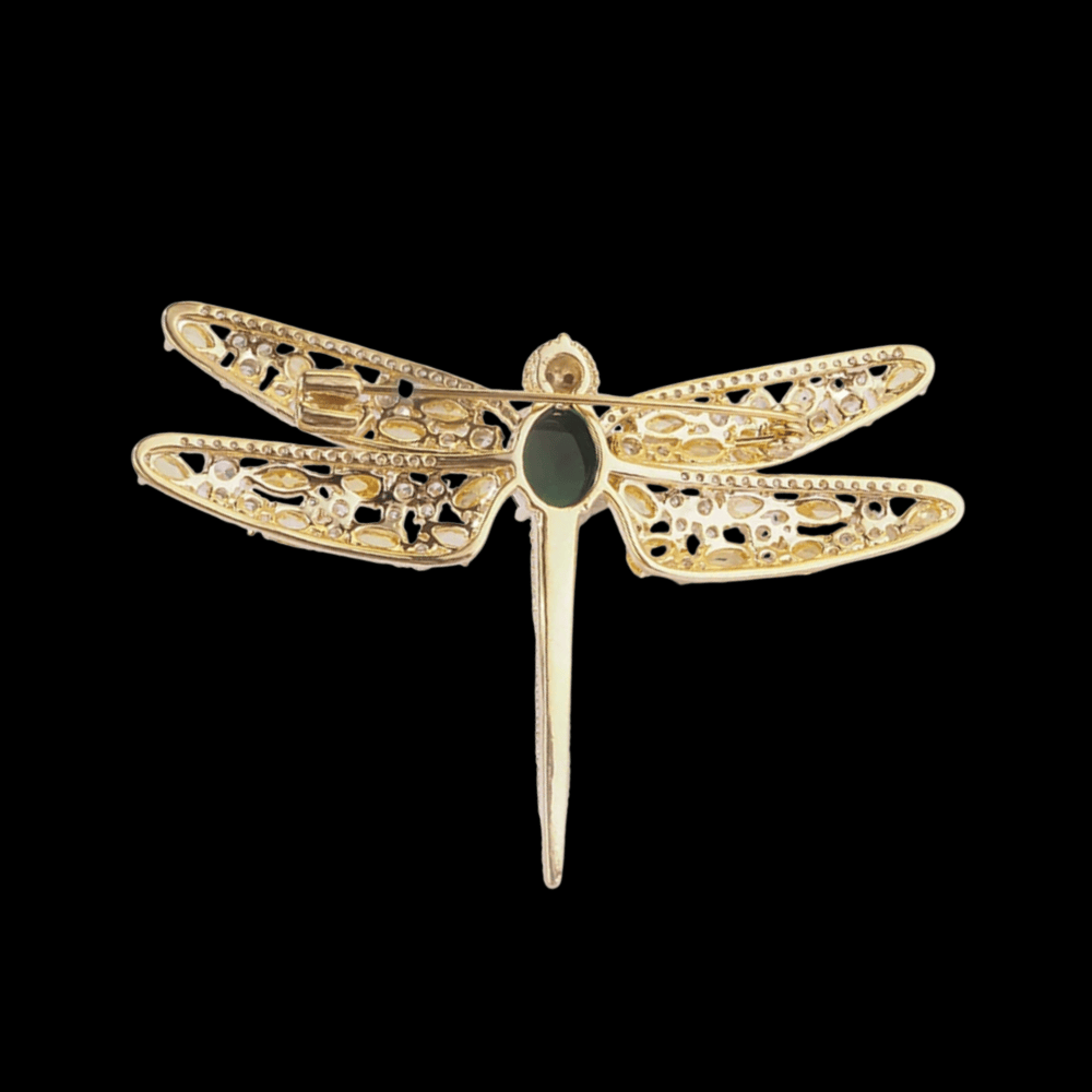 AVELIA Yellow Crystal Dragonfly Brooch