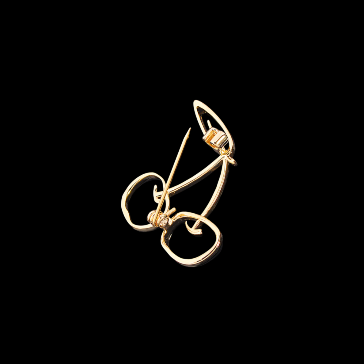 AVELIA Minimalist Gold Cherry Brooch