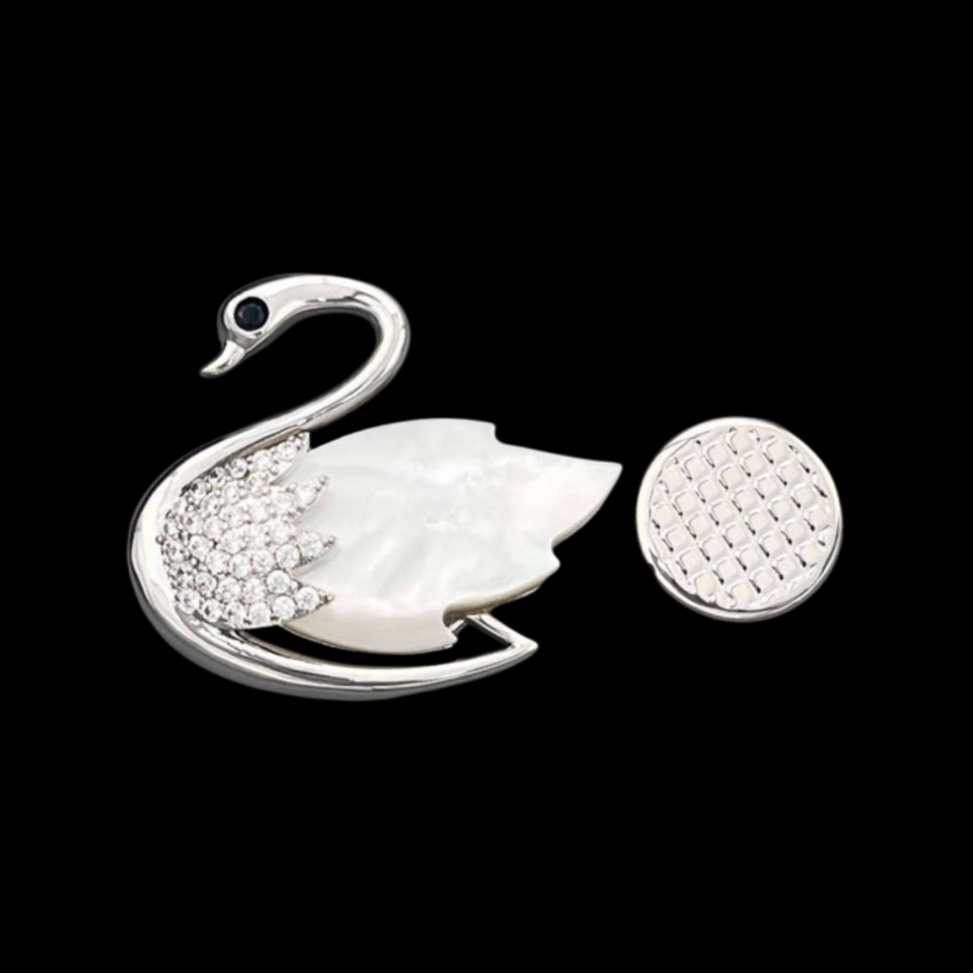 AVELIA Mother of Pearl Magnetic Swan Brooch