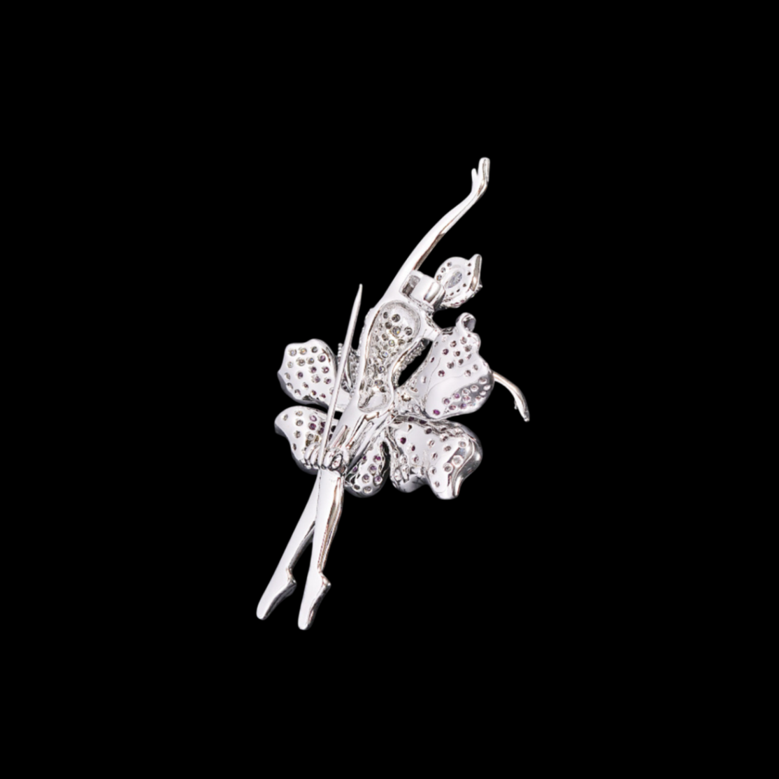 AVELIA Pink Crystal Ballerina Brooch