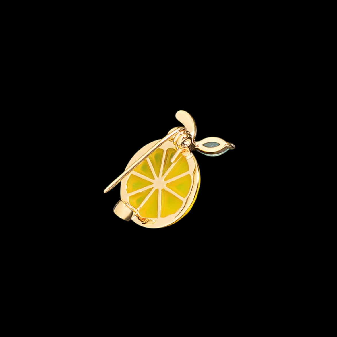 AVELIA Yellow Enamel Lemon Brooch