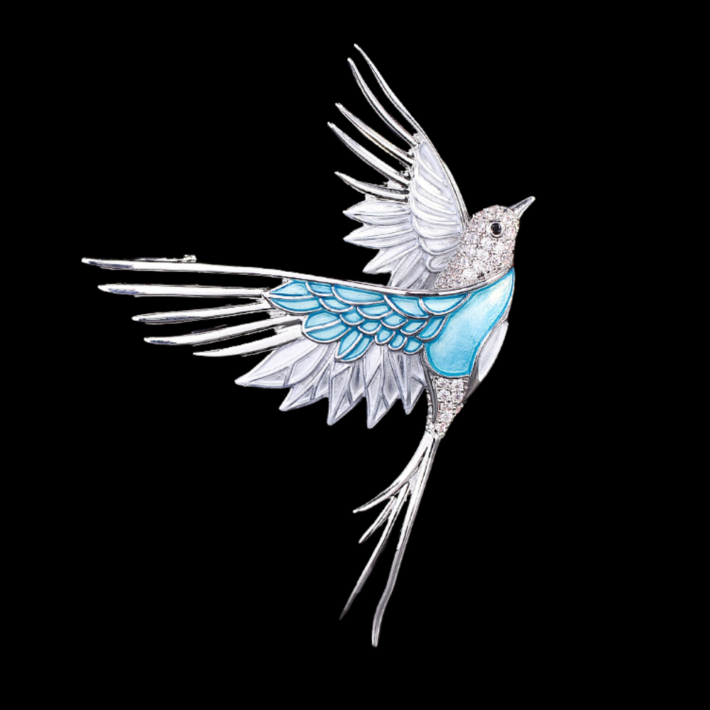 AVELIA Enamel Bird Brooch