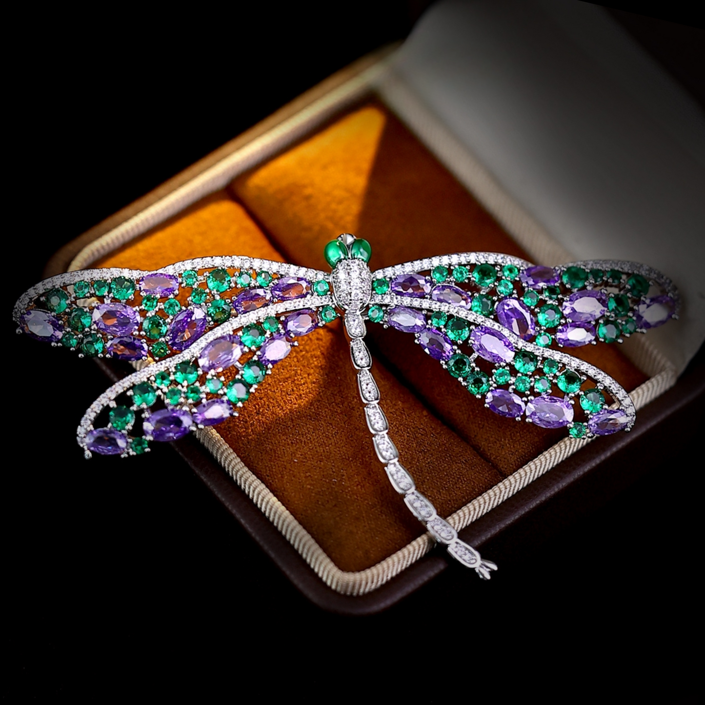 Classic Dragonfly Gems Grace Brooch - AVELIA JEWELRY