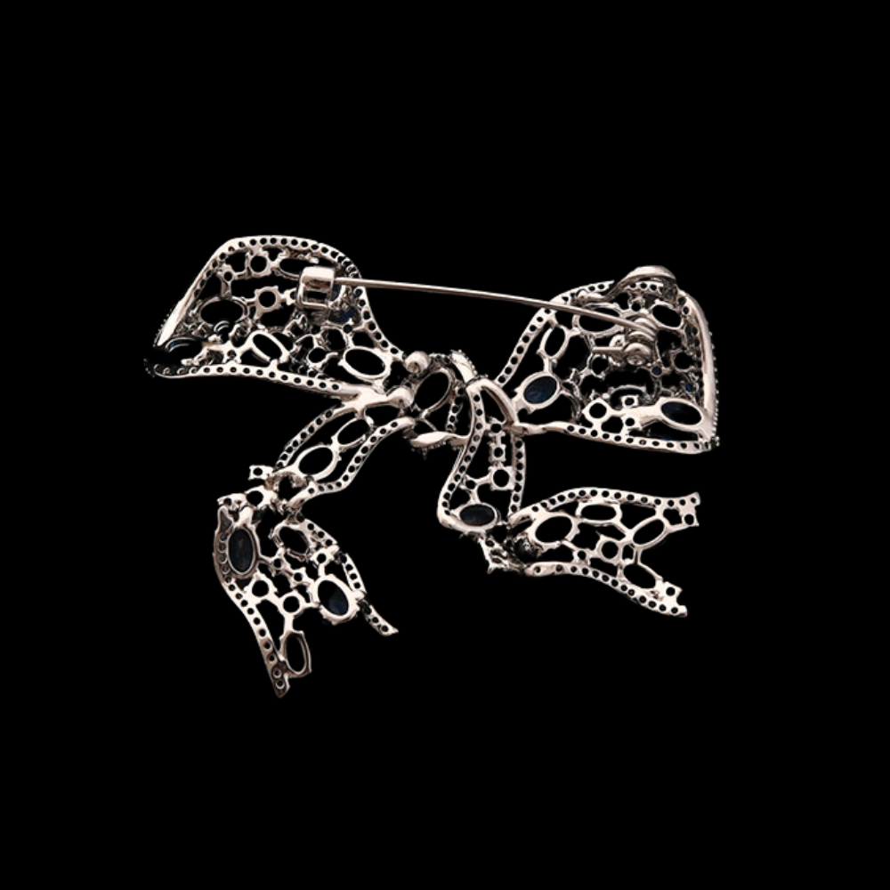 AVELIA Classic Gem-Embellished Bow Brooch