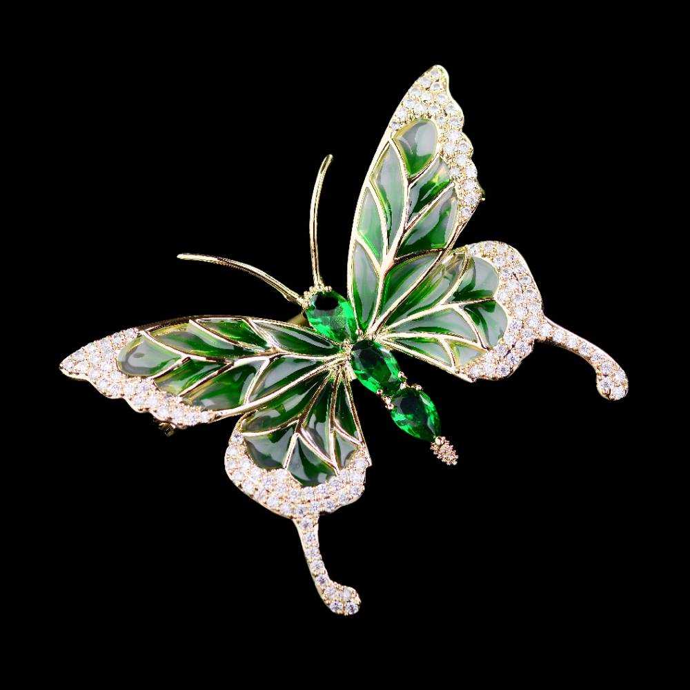AVELIA Vintage Enamel Butterfly Brooch
