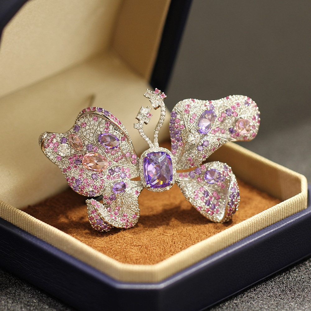 AVELIA Classic Purple Radiance Butterfly Brooch