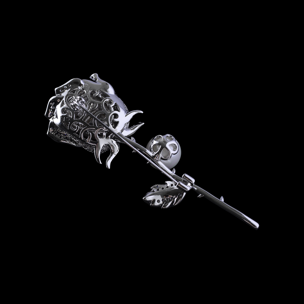 AVELIA Silver Rose Brooch
