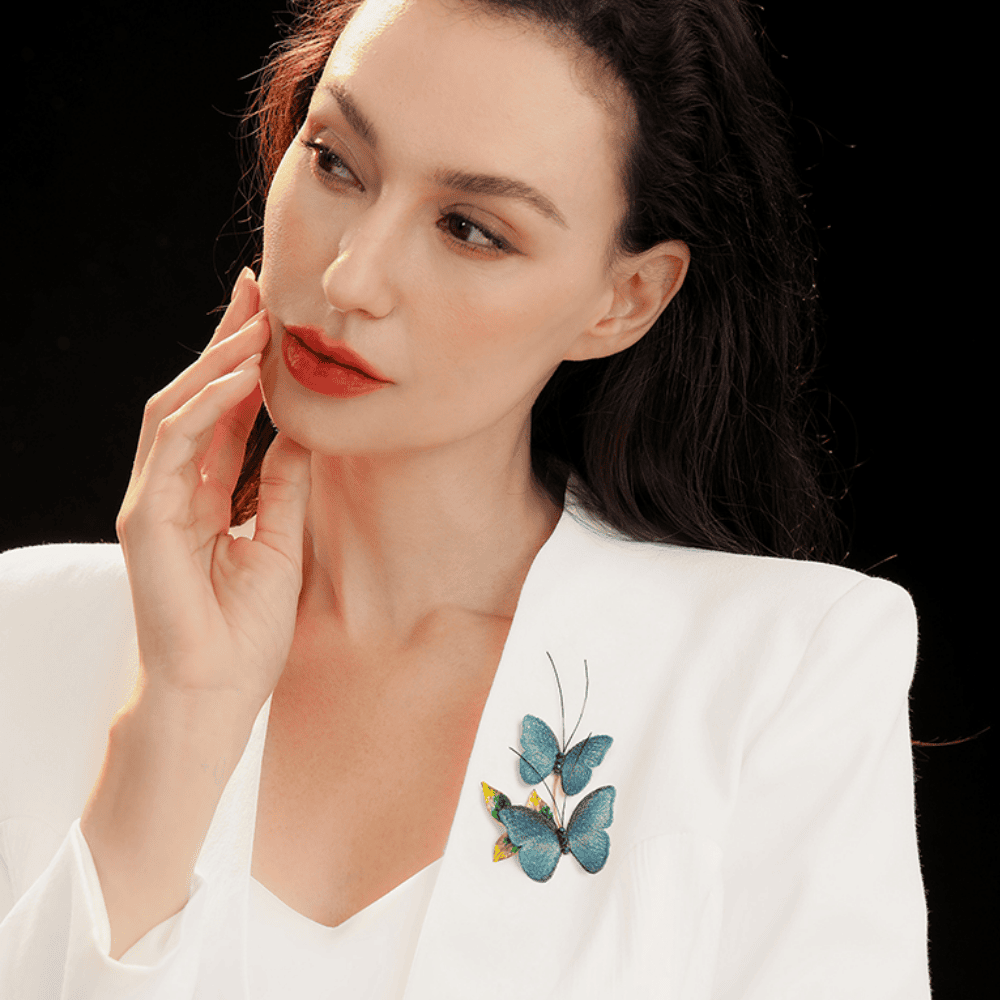 AVELIA Blue Fabric Brooch