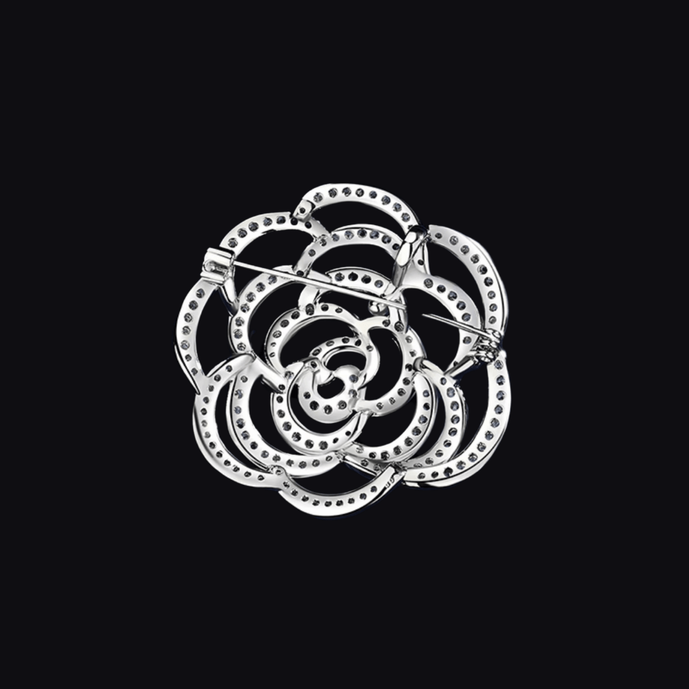 AVELIA Large Silver Flower Brooch